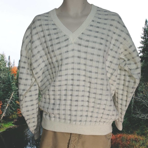 TayTa Men's Size Large Alpaca Check Pullover Made In Peru NWOT